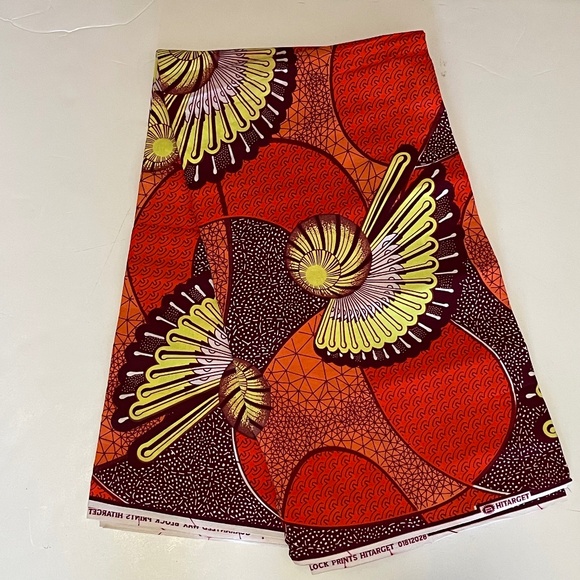 Multicolor Floral Print Red Colorful Cotton Fabric - 1 Yard - Picture 1 of 1